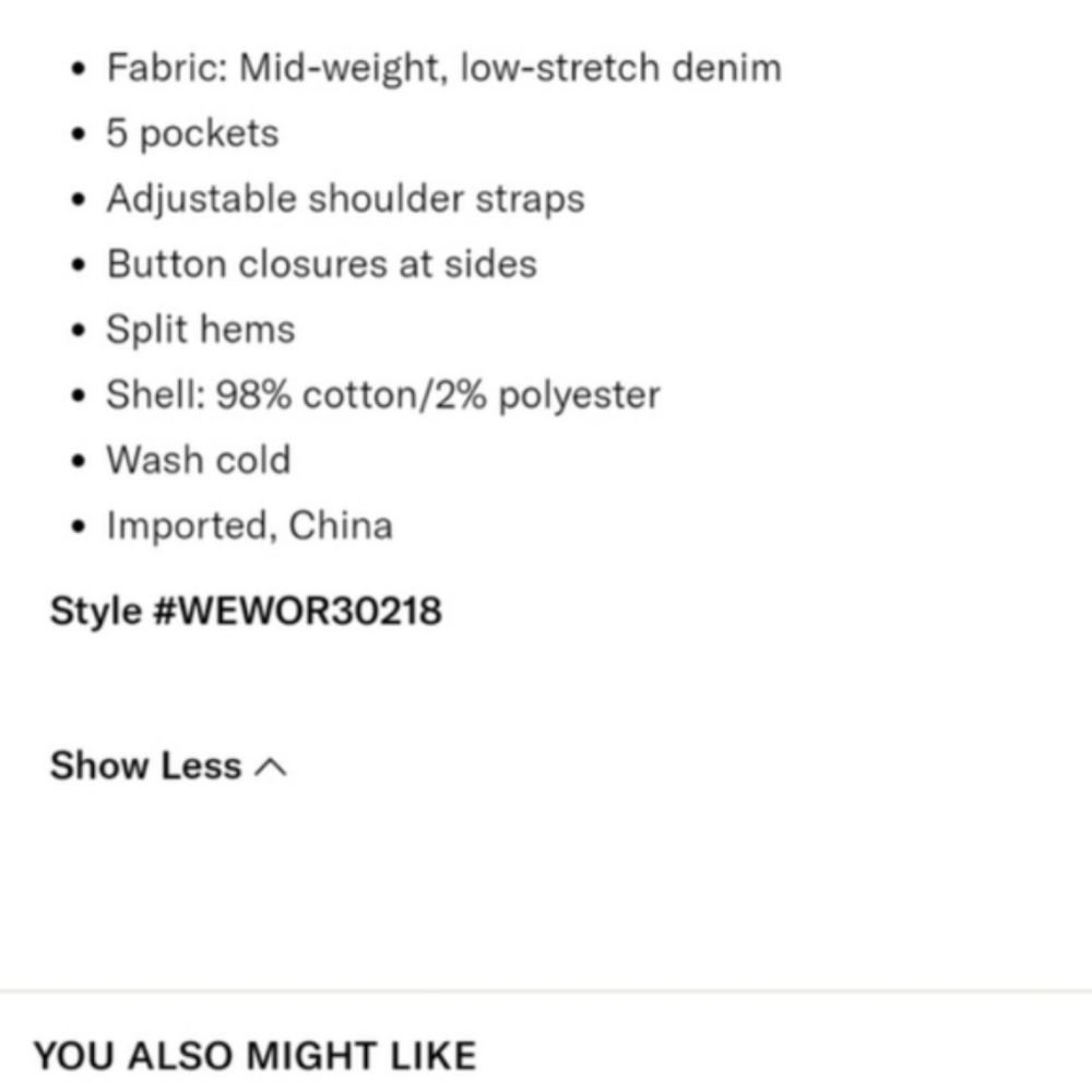 WeWoreWhat Slouchy Slit Overalls in Steel Jumpsuit Wide Straight Leg Blue - Picture 4 of 13